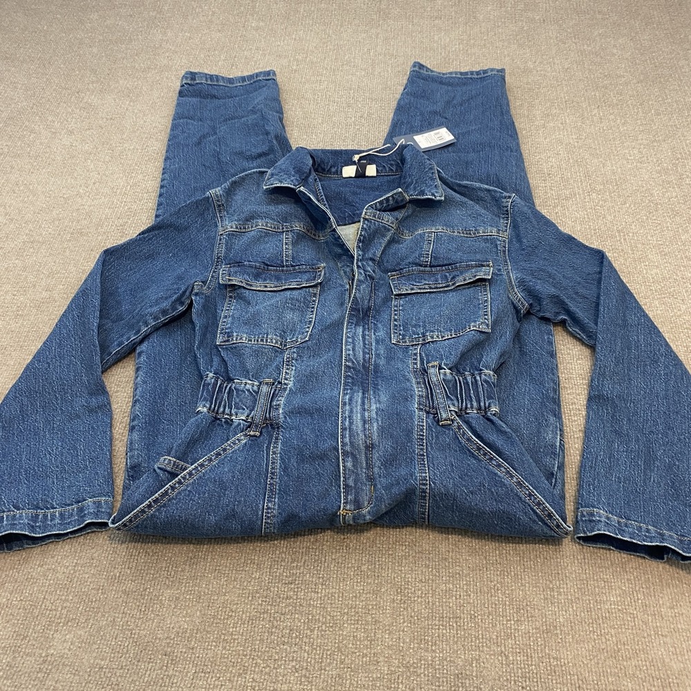 Denim Jumpsuit Womens 2 Blue Boiler Suit Utility Boho Western Universal Thread